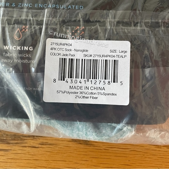 Tommie Copper 4 Pack Compression Over-the-Calf Socks with UltraGuard Size Large - Picture 5 of 6